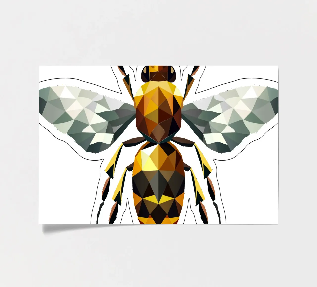 Polygonal bee - a symbol of diligence and elegance sticker sheet by namosh