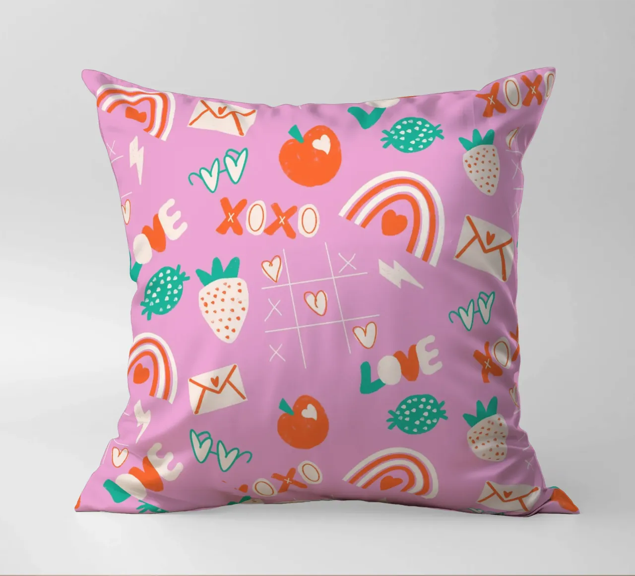 Retro Valentine Whimsy Pink cuscino da susanacosta