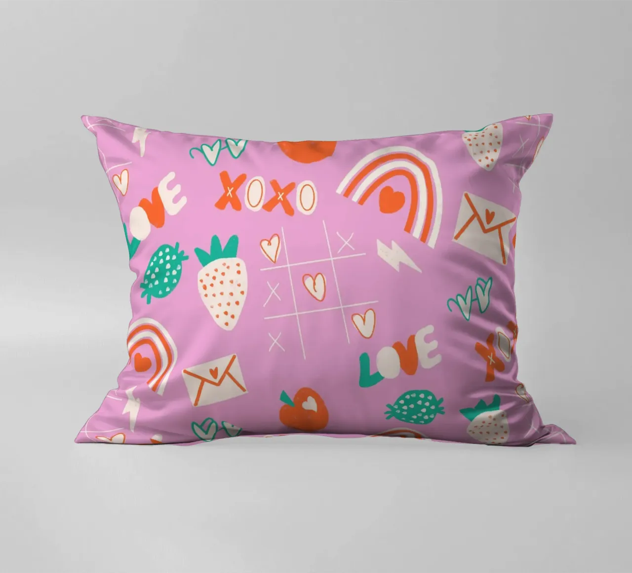 Retro Valentine Whimsy Pink cuscino da susanacosta