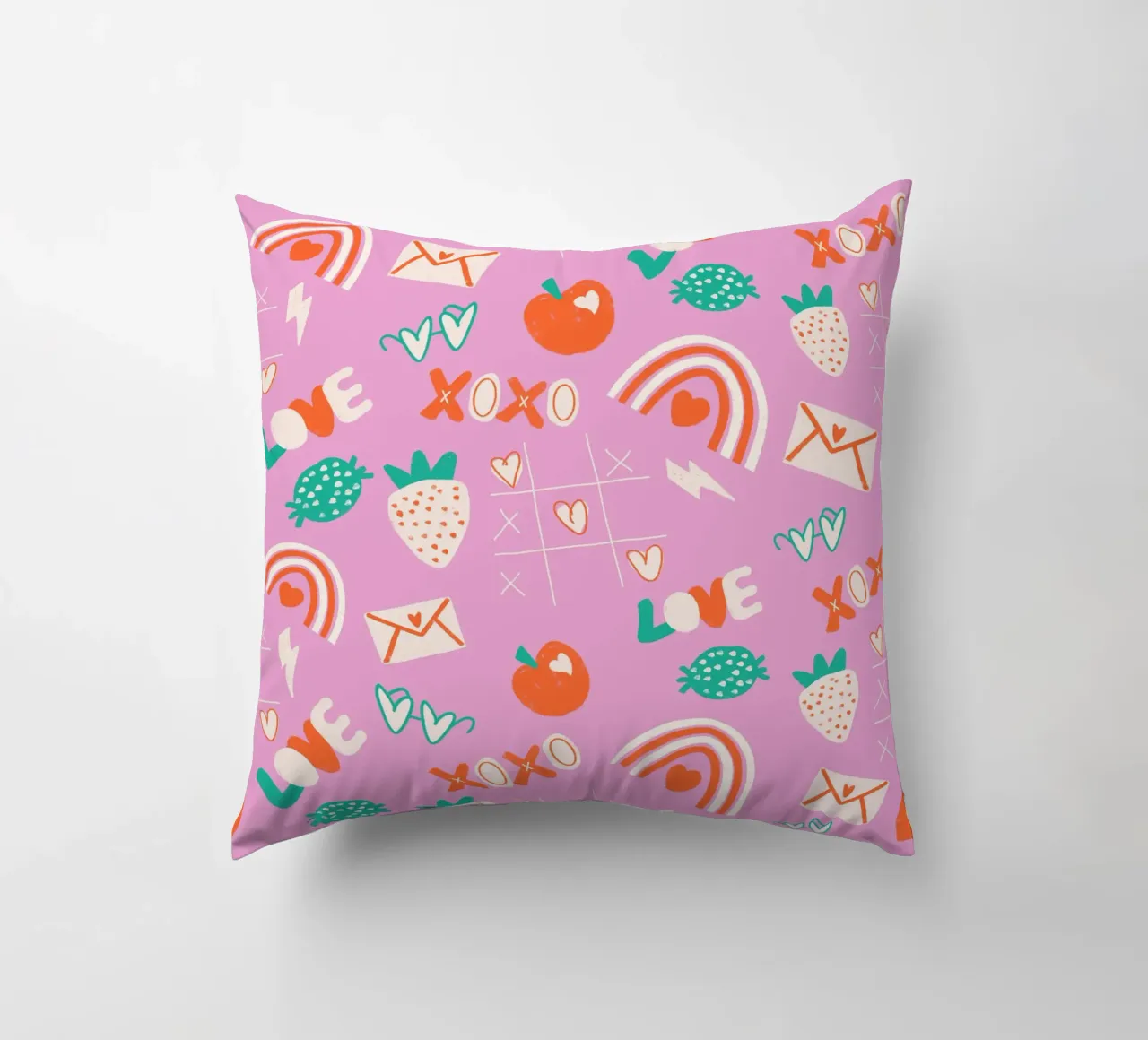Retro Valentine Whimsy Pink cuscino da susanacosta