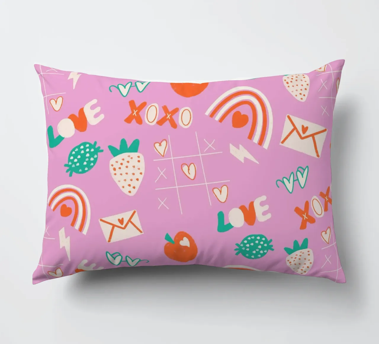 Retro Valentine Whimsy Pink cuscino da susanacosta