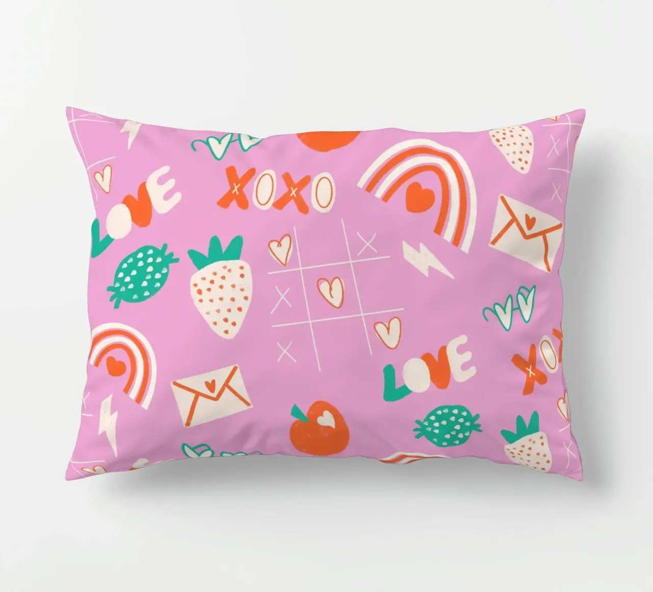 Retro Valentine Whimsy Pink cuscino da susanacosta