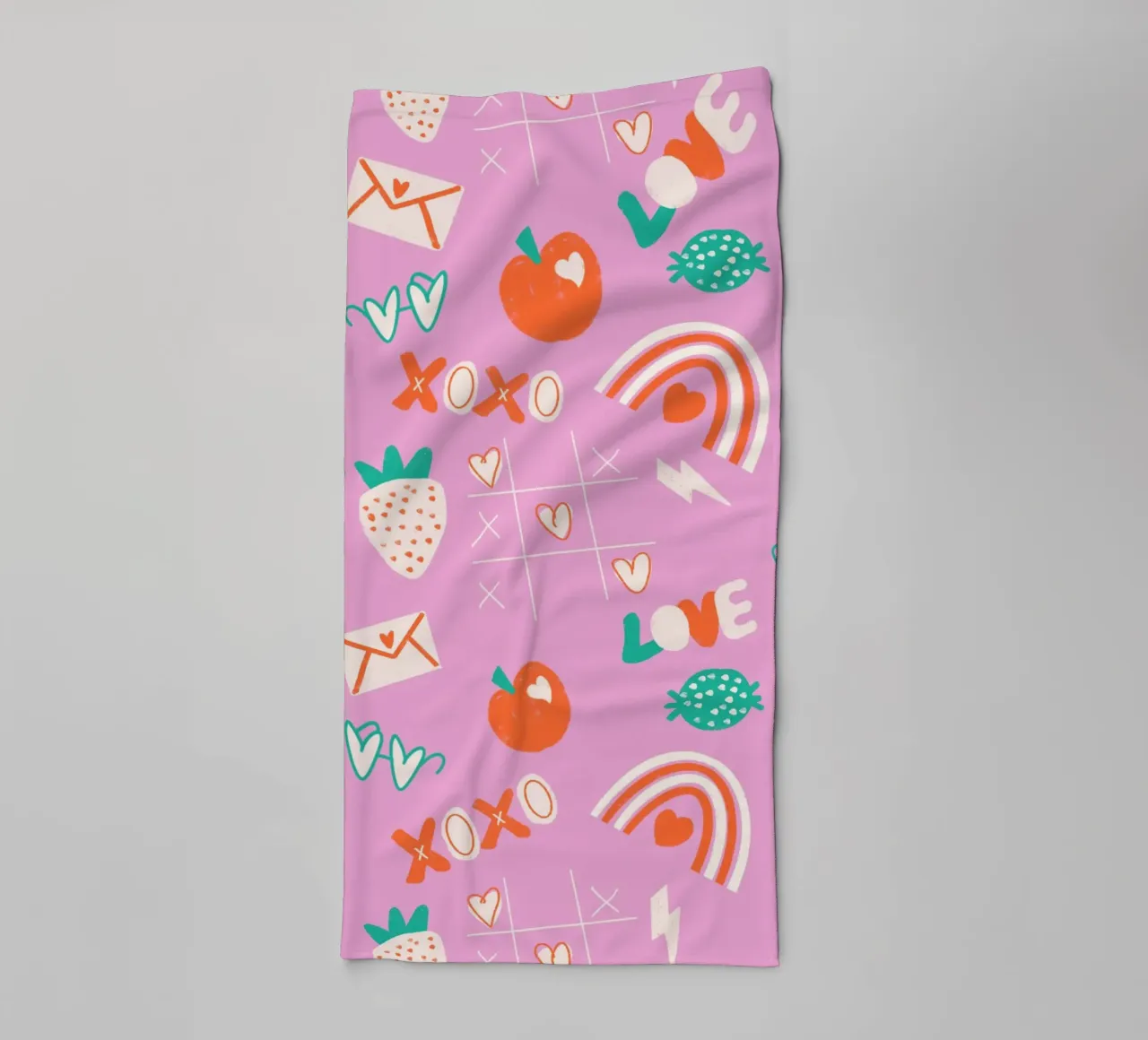 Retro Valentine Whimsy Pink asciugamano da bagno da susanacosta
