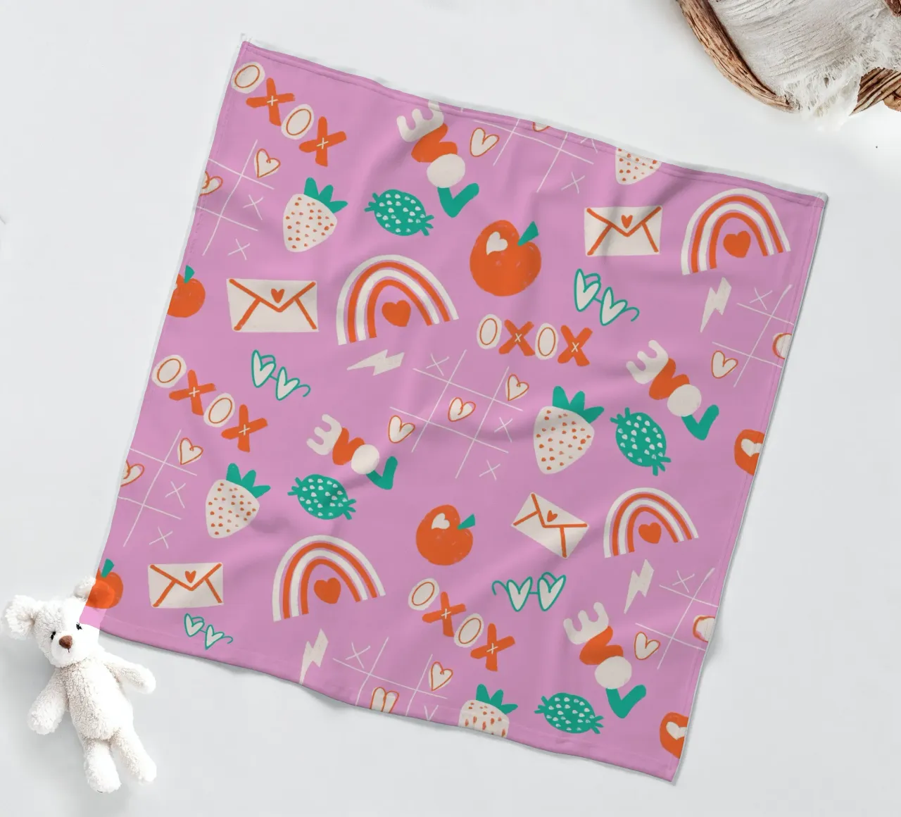 Retro Valentine Whimsy Pink coperta in pile da susanacosta