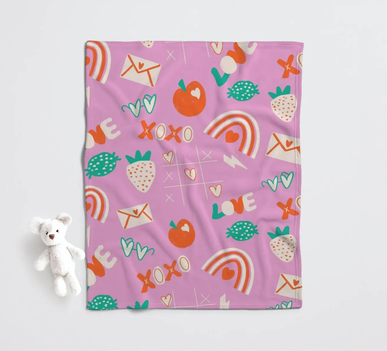 Retro Valentine Whimsy Pink coperta in pile da susanacosta