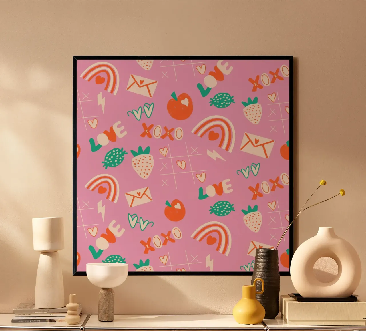 Retro Valentine Whimsy Pink carta hahnemühle da susanacosta