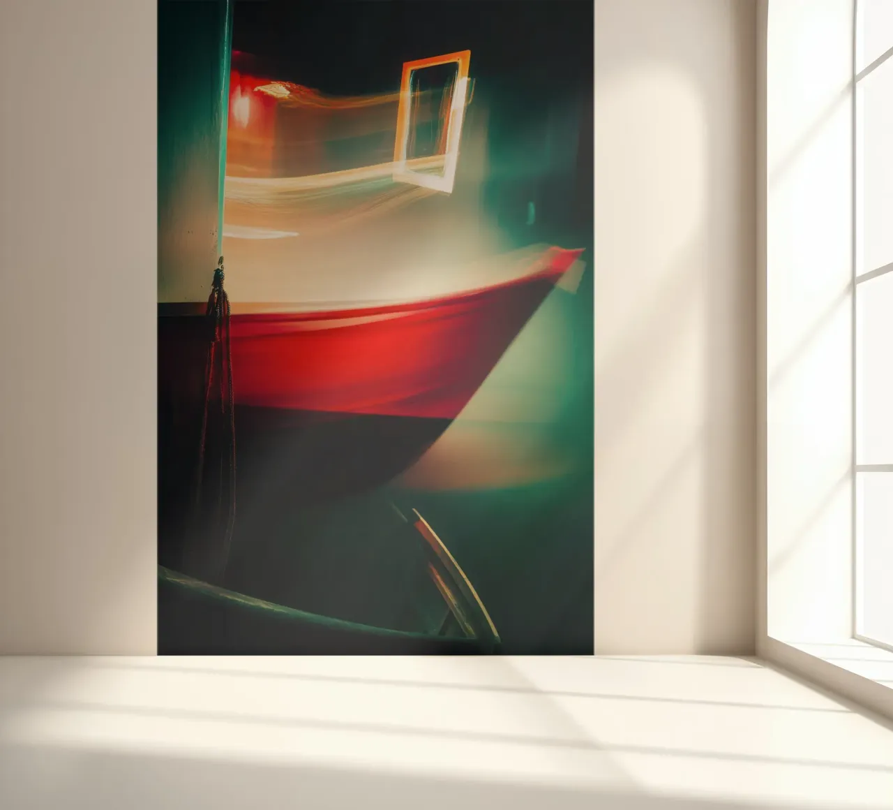 Éclats lumineux sur un bateau fantomatique papier peint photo de Le Flou