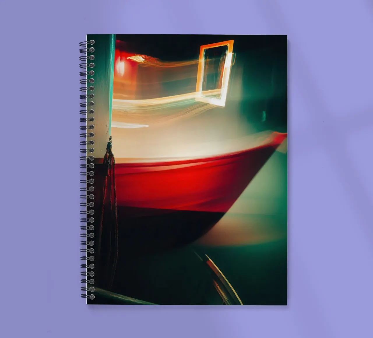 Flashes of light on a ghostly boat spiral notebook by Le Flou
