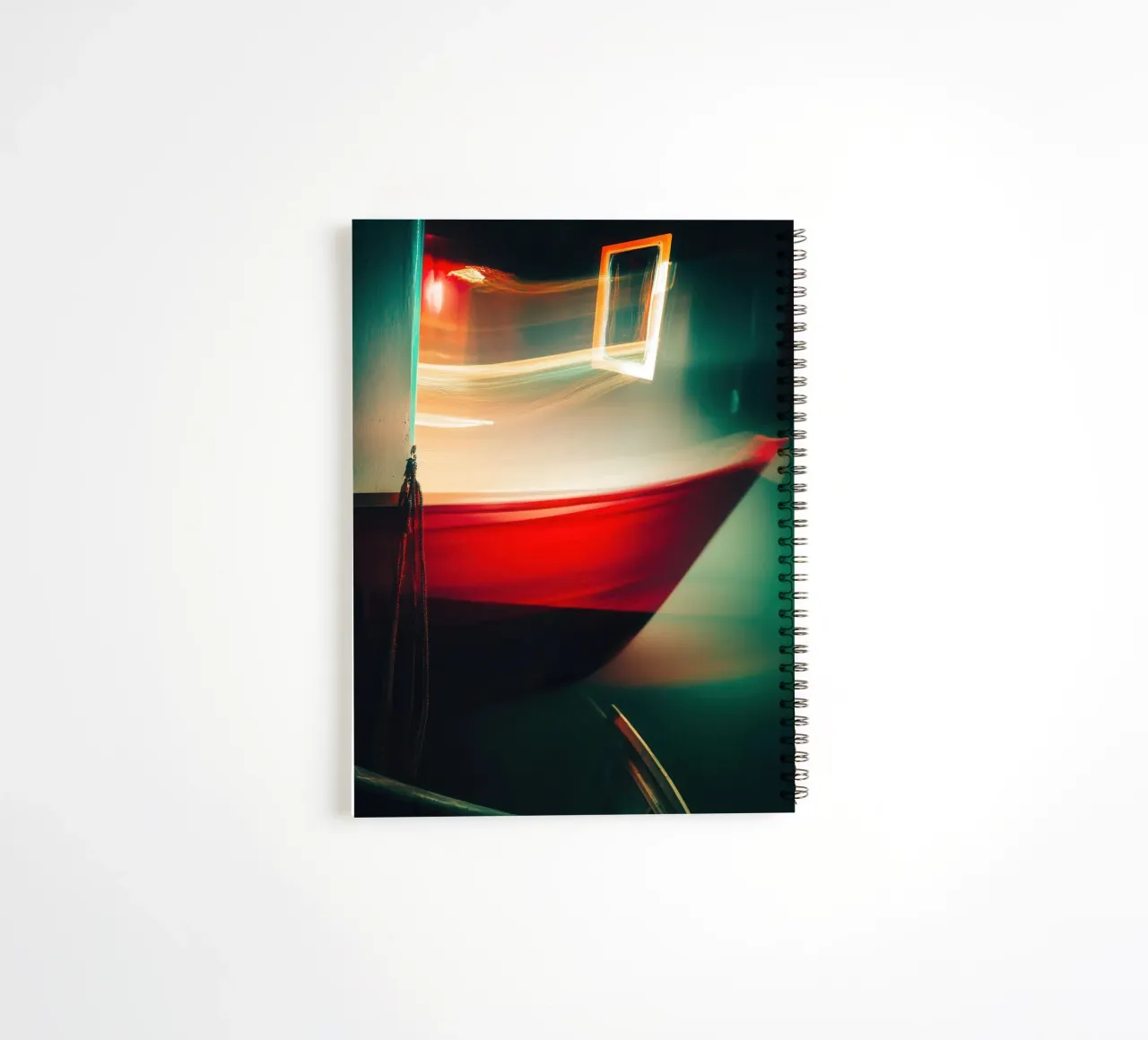 Flashes of light on a ghostly boat spiral notebook by Le Flou