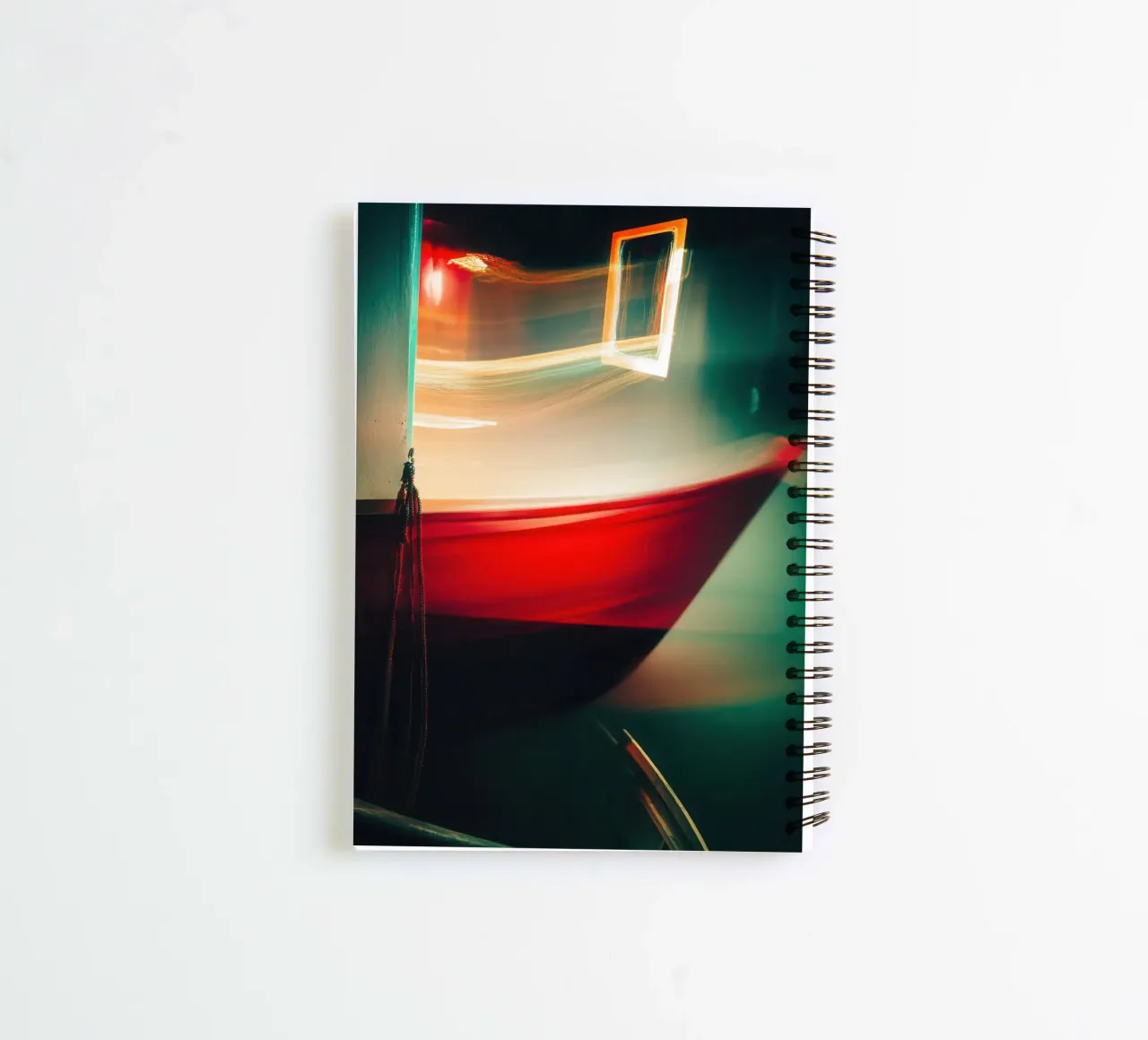 Flashes of light on a ghostly boat spiral notebook by Le Flou