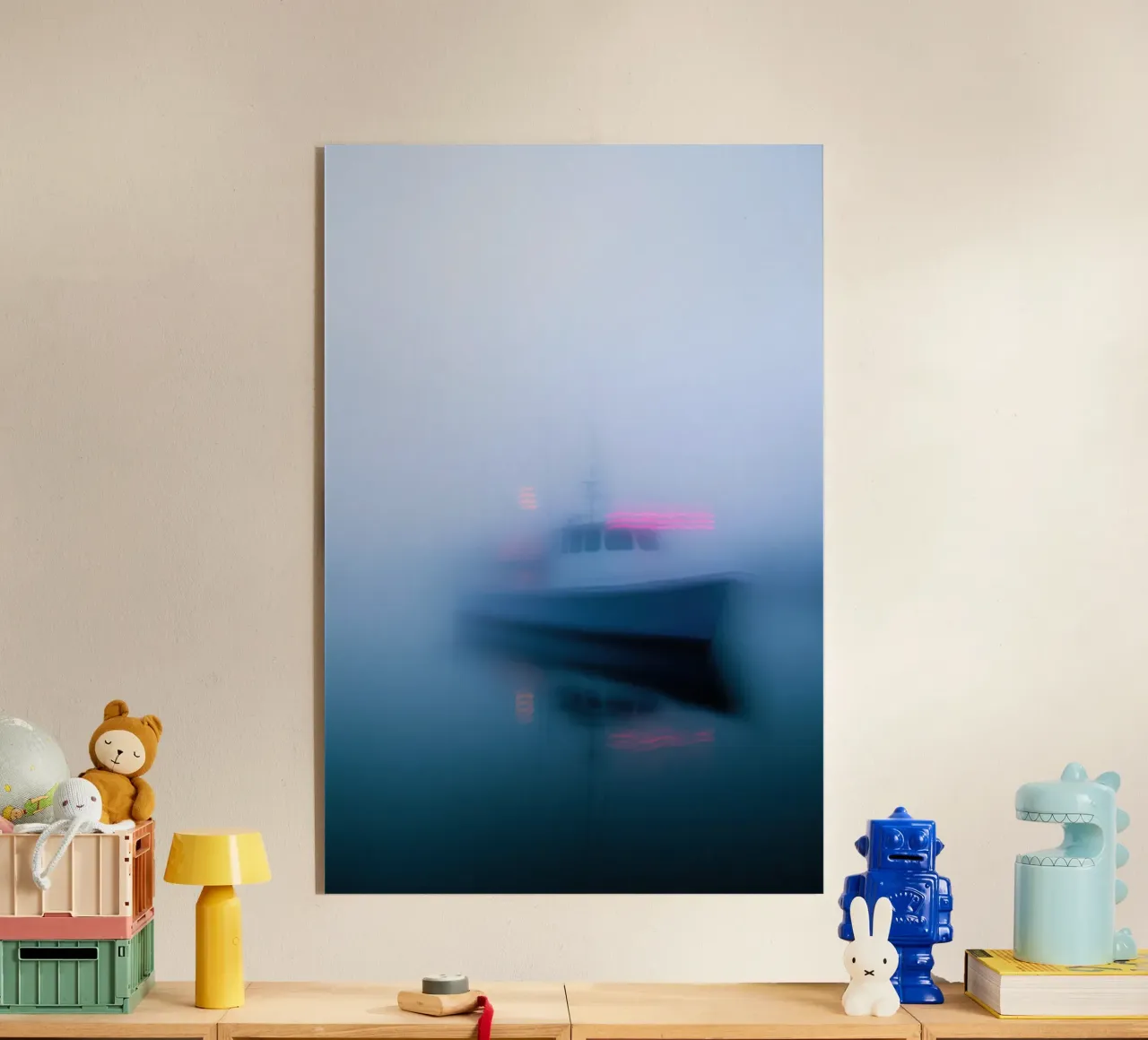 Mystischer Nebel und ein einsames Schiff Acryl-Glas von Le Flou
