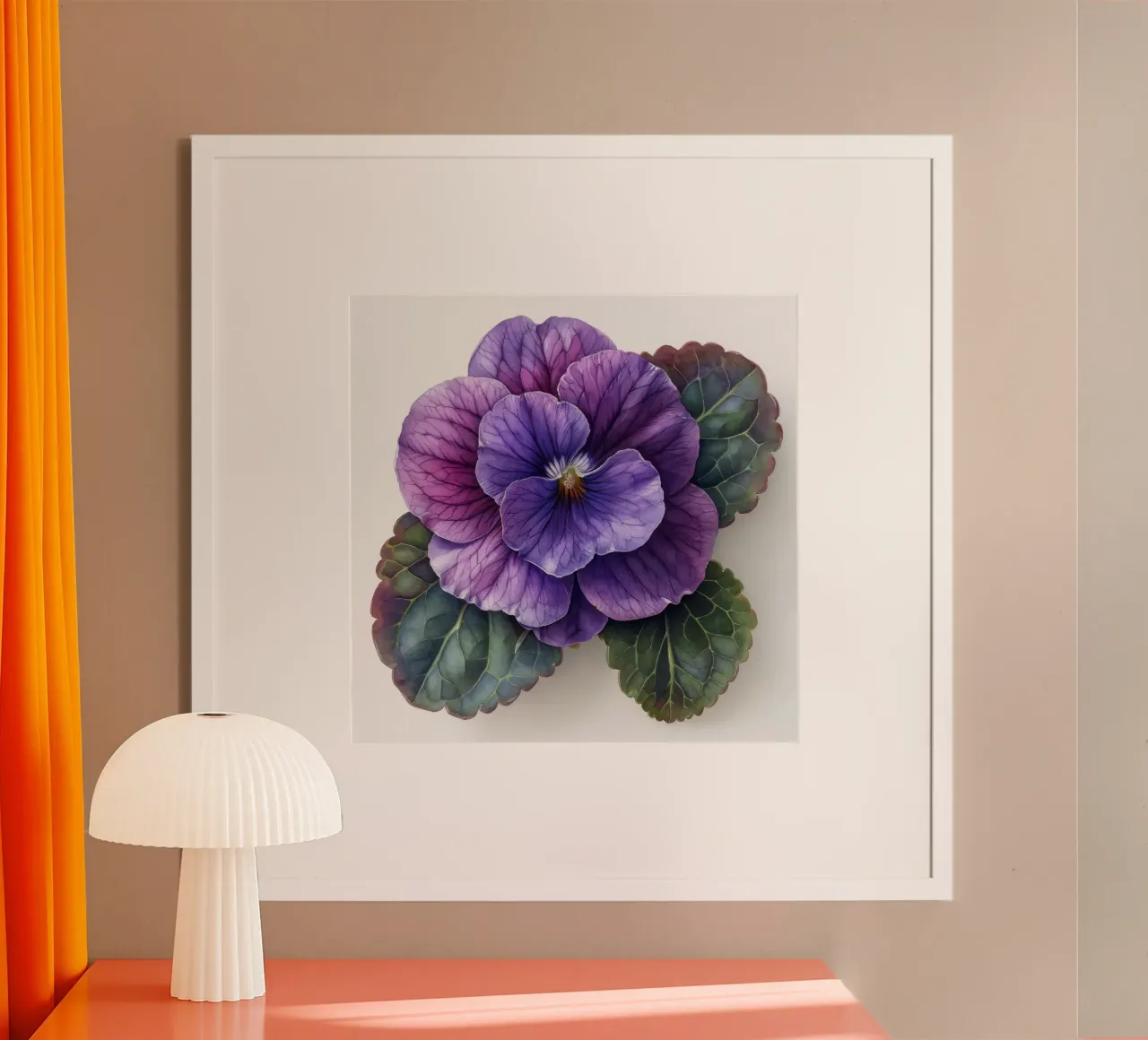 Fiore di violetta africana 2 poster con telaio in legno da Bold Blooms