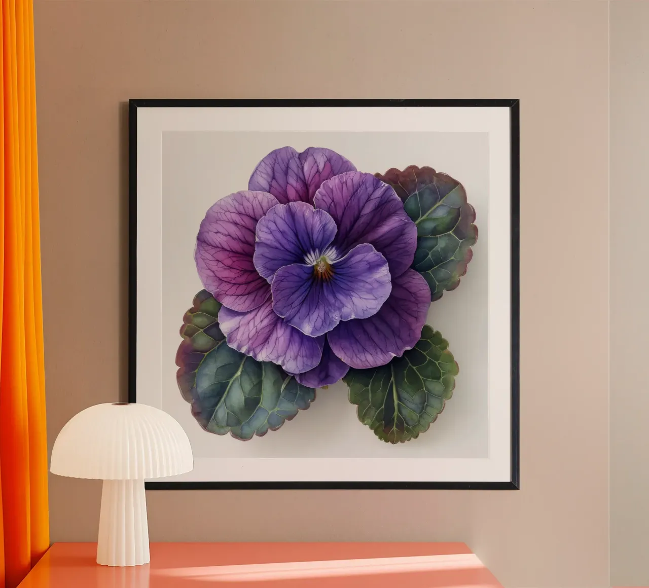 Fiore di violetta africana 2 poster con telaio in legno da Bold Blooms