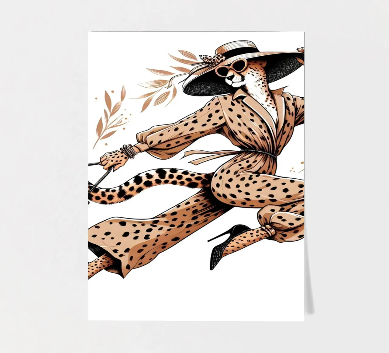 GEPARD IN STÖCKELSCHUHEN Stickerbogen von ARTOMATIC