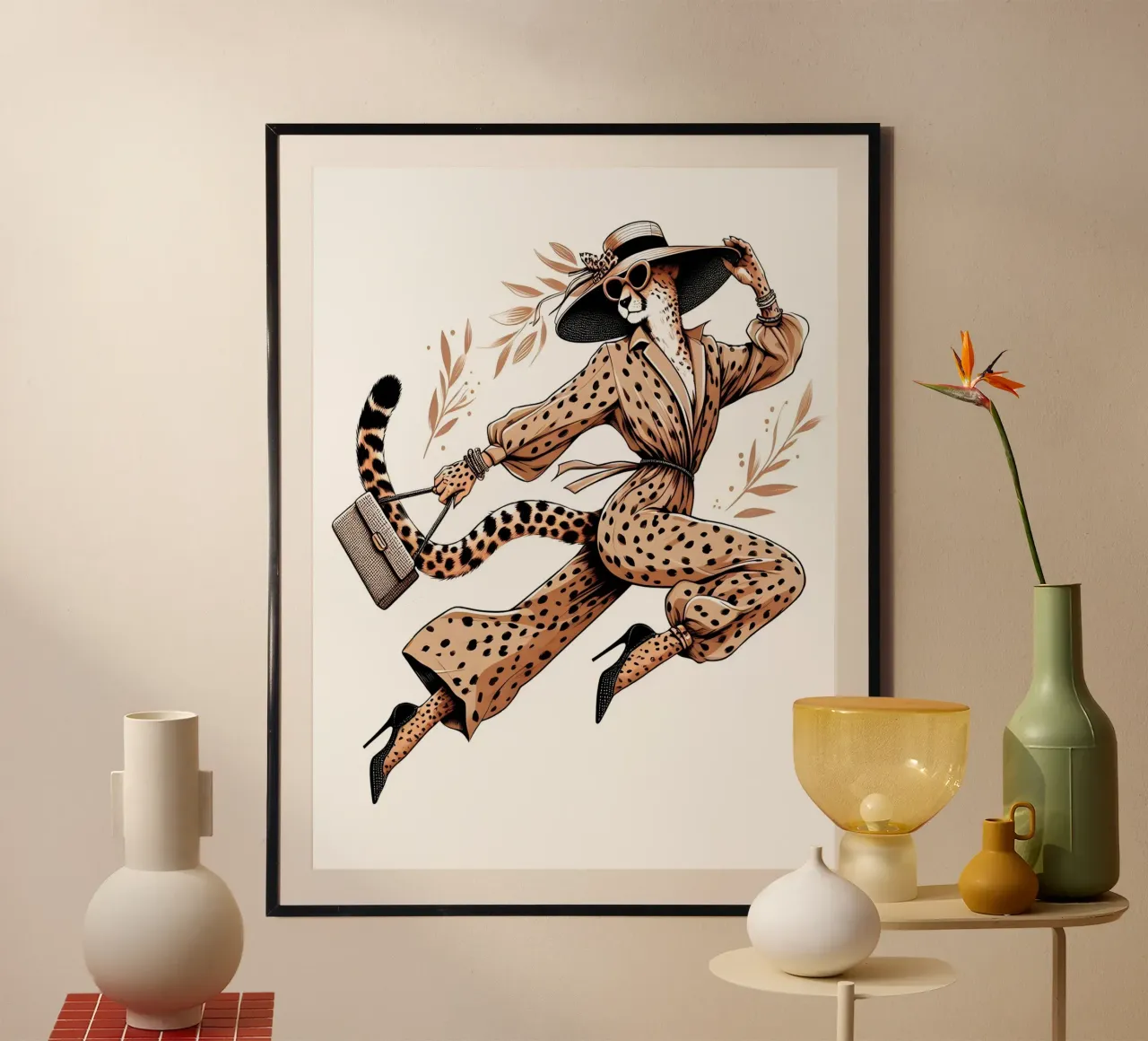 GHEPARDO CON I TACCHI ALTI poster da ARTOMATIC