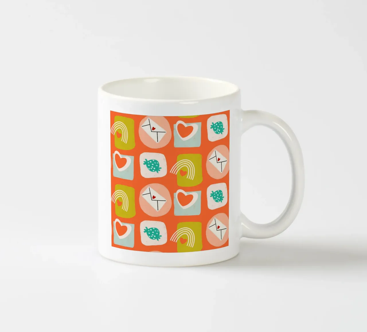 Quadrati d'amore retrò arancioni tazza in ceramica da susanacosta