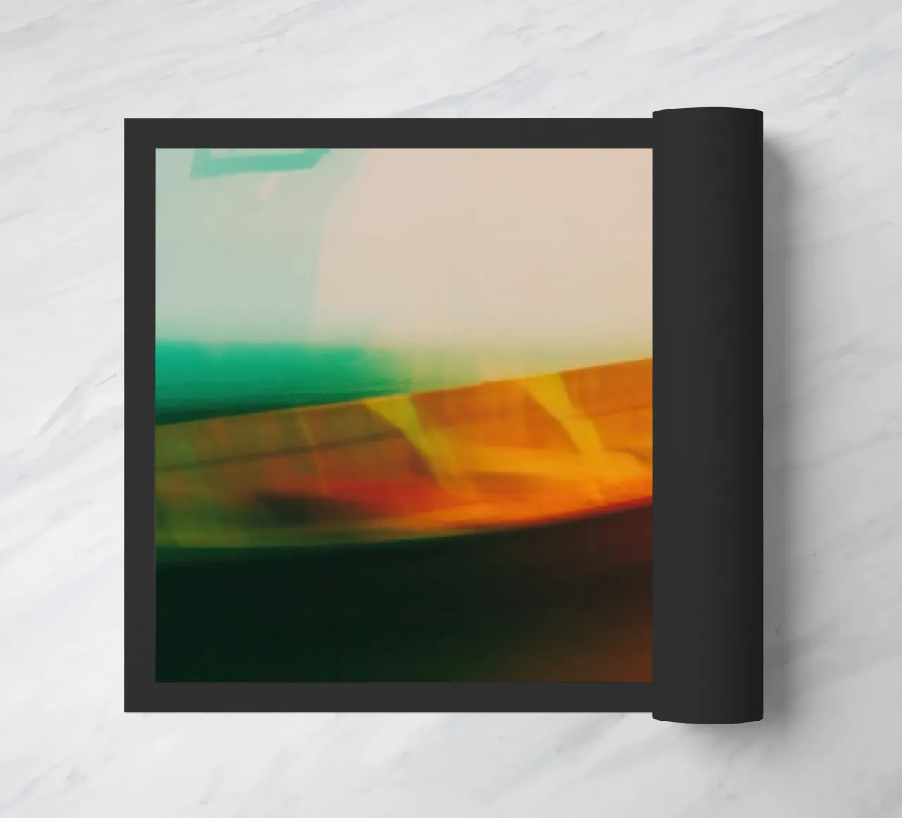 Schaduwen en reflecties van een neonboot deurmat van Le Flou