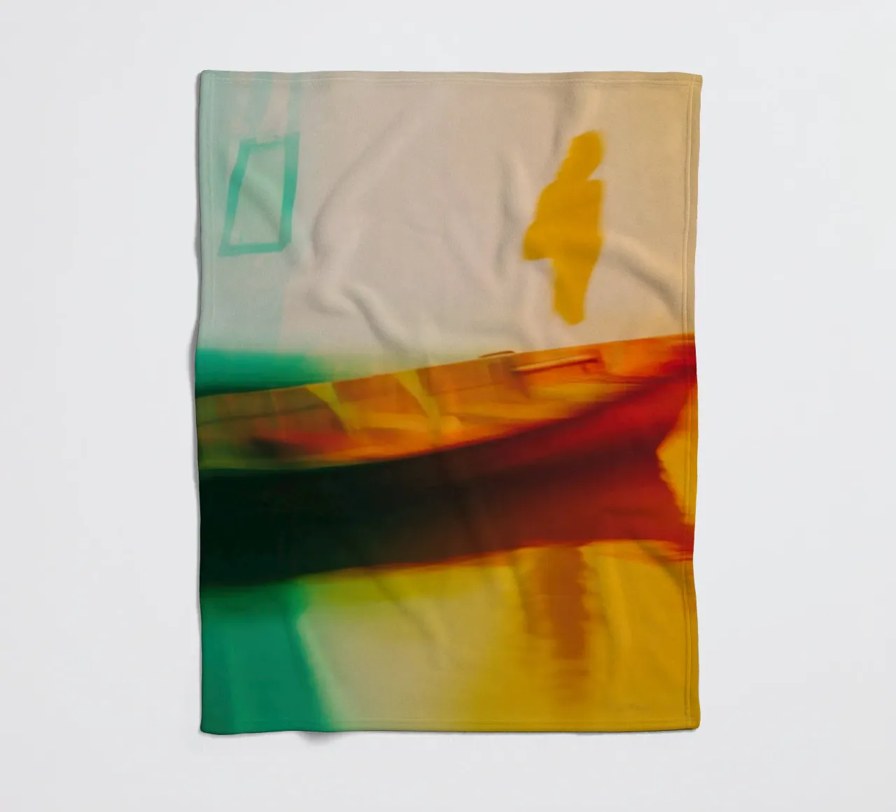 Schaduwen en reflecties van een neonboot fleecedeken van Le Flou