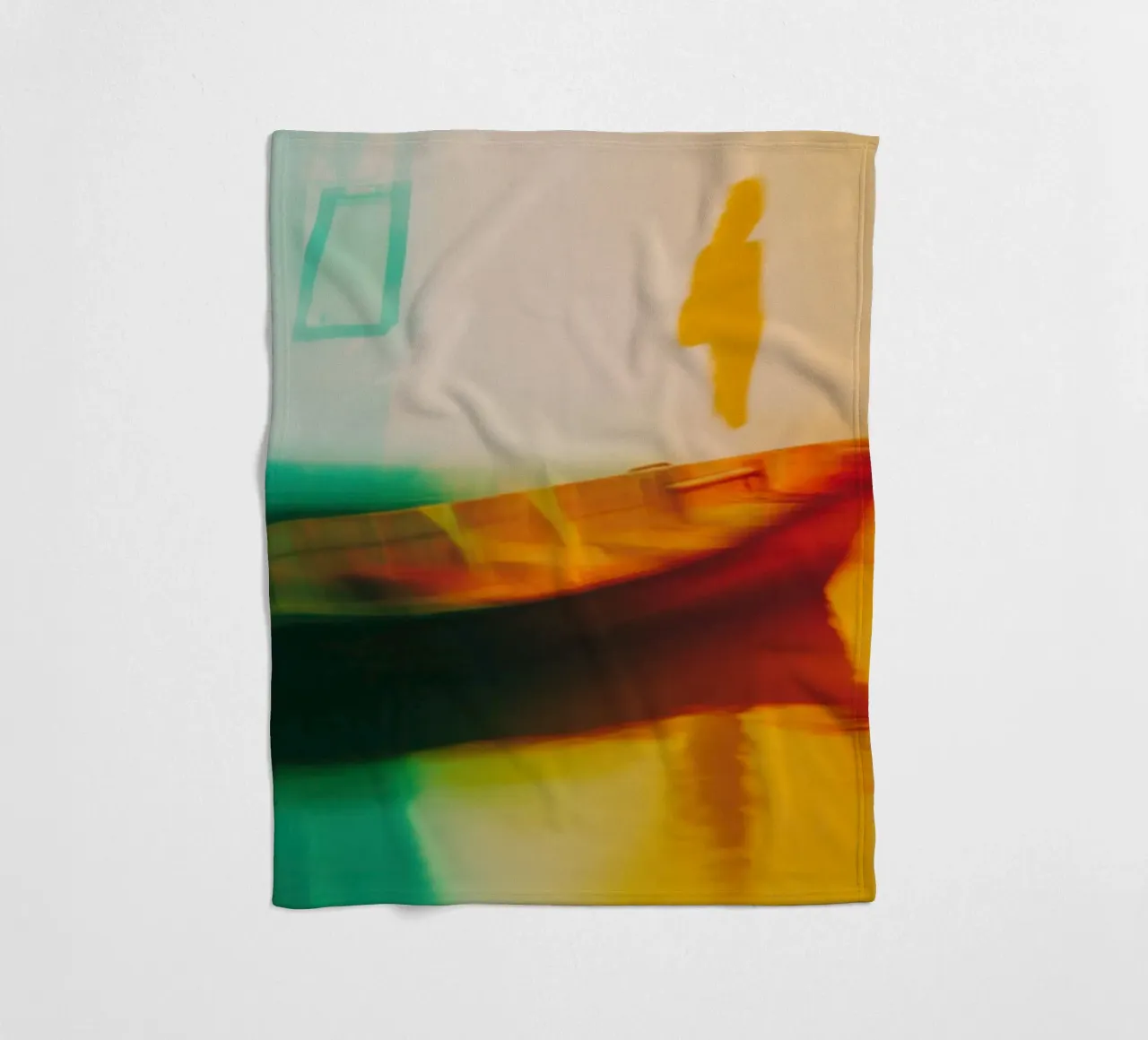 Schaduwen en reflecties van een neonboot fleecedeken van Le Flou