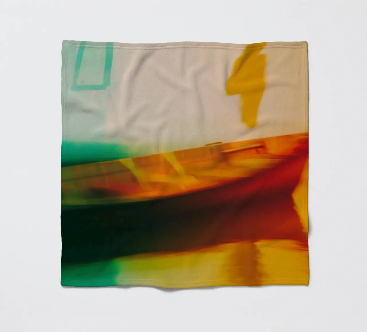 Schaduwen en reflecties van een neonboot fleecedeken van Le Flou