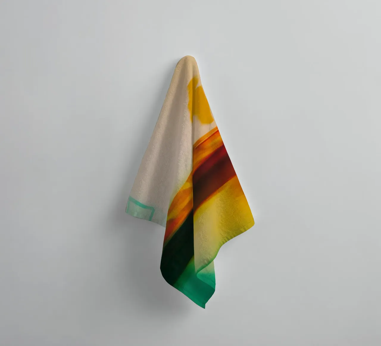 Schaduwen en reflecties van een neonboot badhanddoek van Le Flou