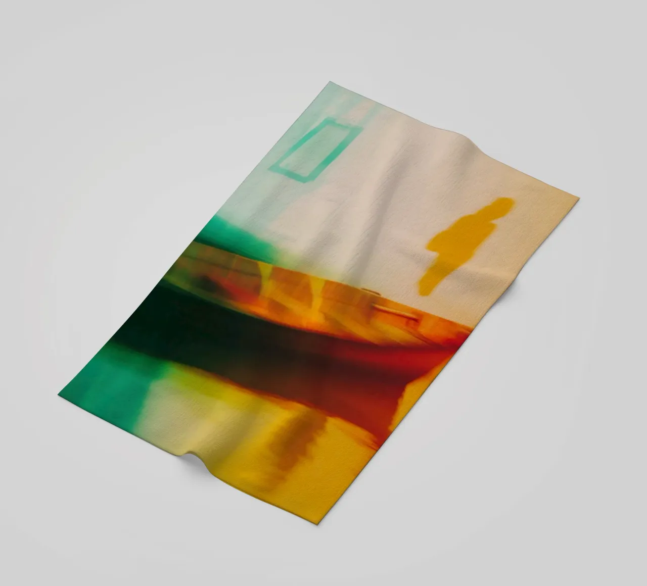 Schaduwen en reflecties van een neonboot strandhanddoek van Le Flou