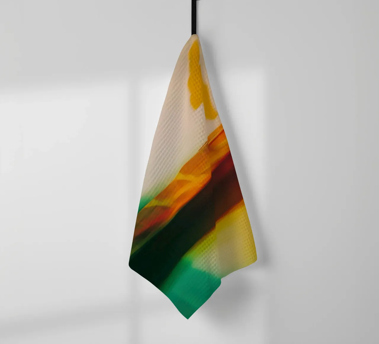 Schaduwen en reflecties van een neonboot theedoek van Le Flou