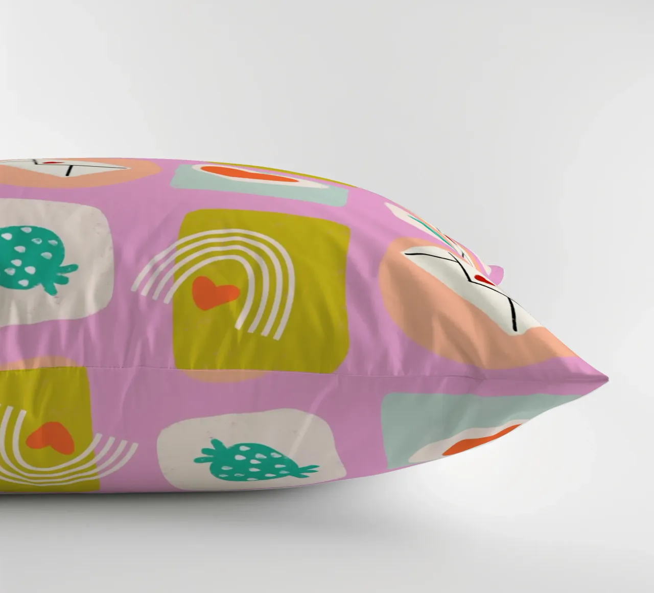 Retro Love Squares Pink cuscino da susanacosta