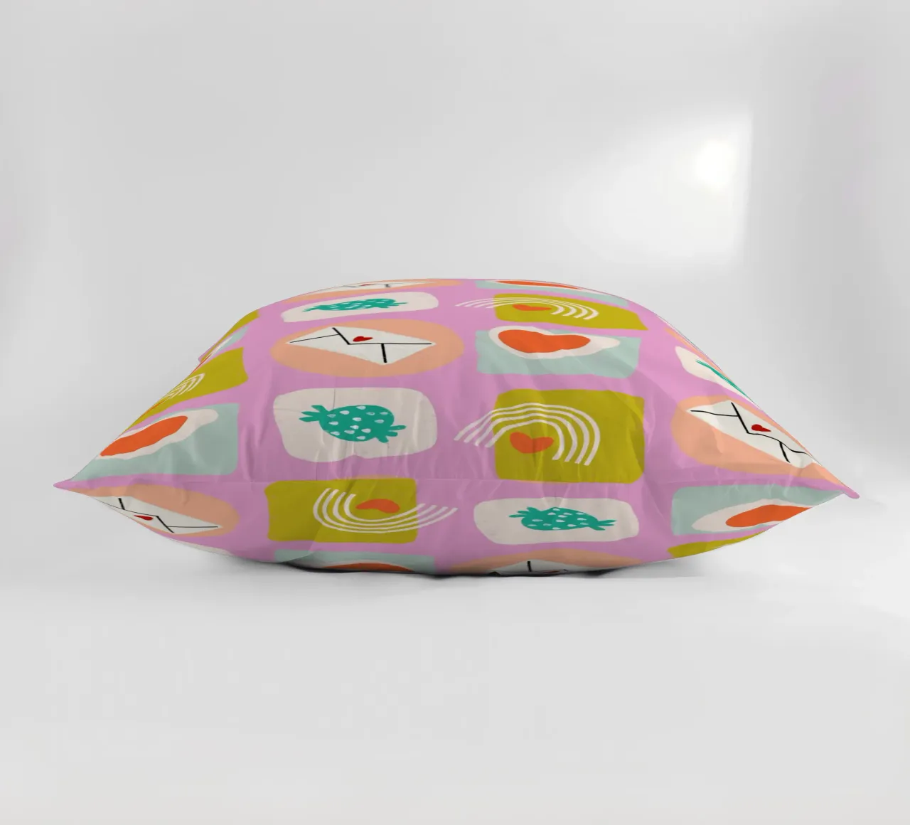 Retro Love Squares Pink cuscino da susanacosta