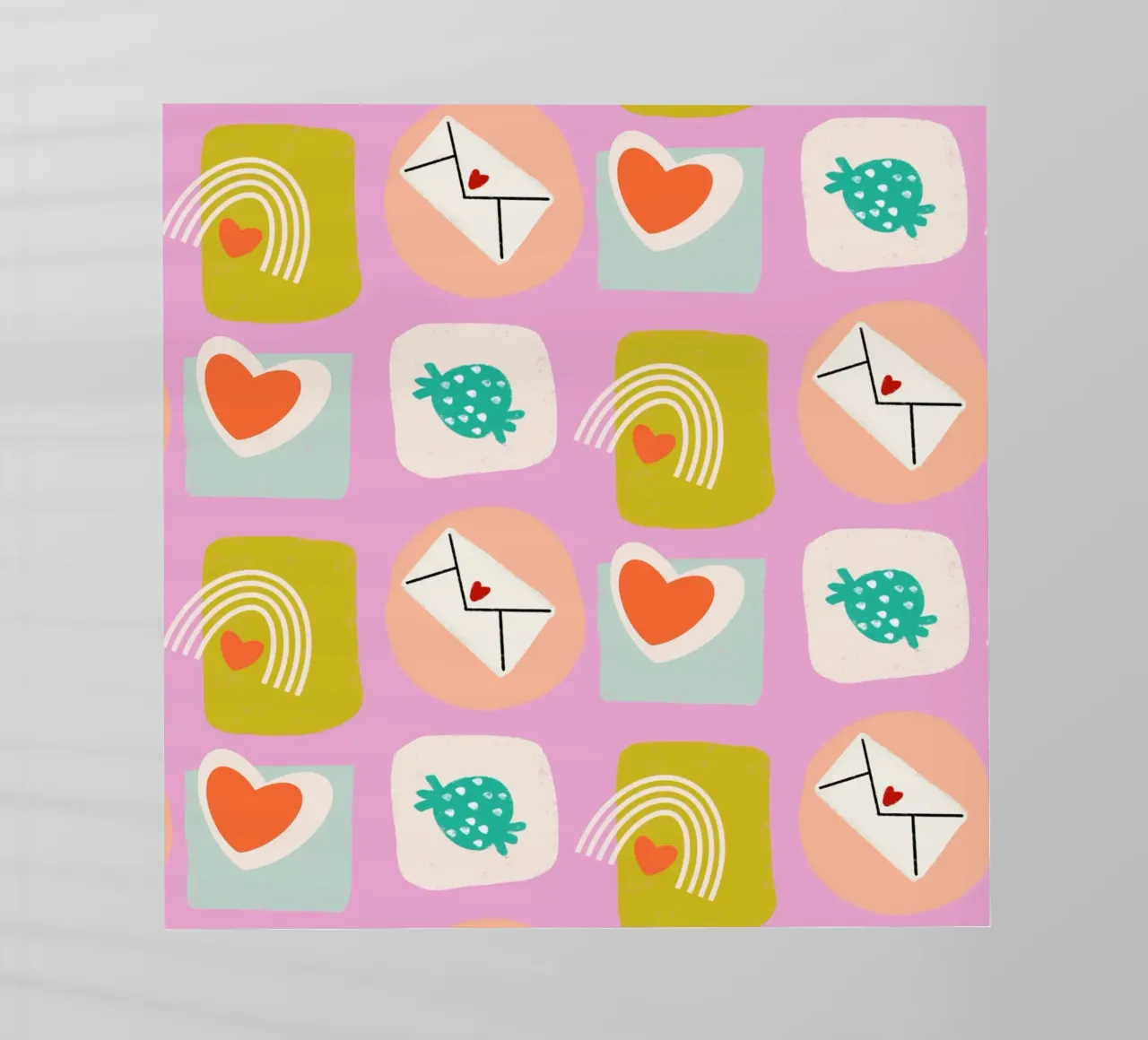Retro Love Squares Pink pellicola backlit da susanacosta