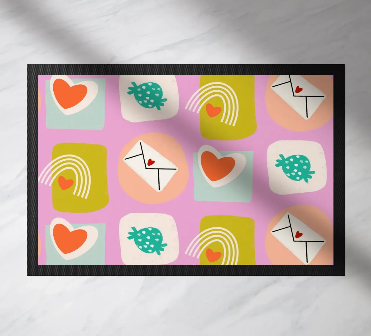 Retro Love Squares Pink zerbino da susanacosta