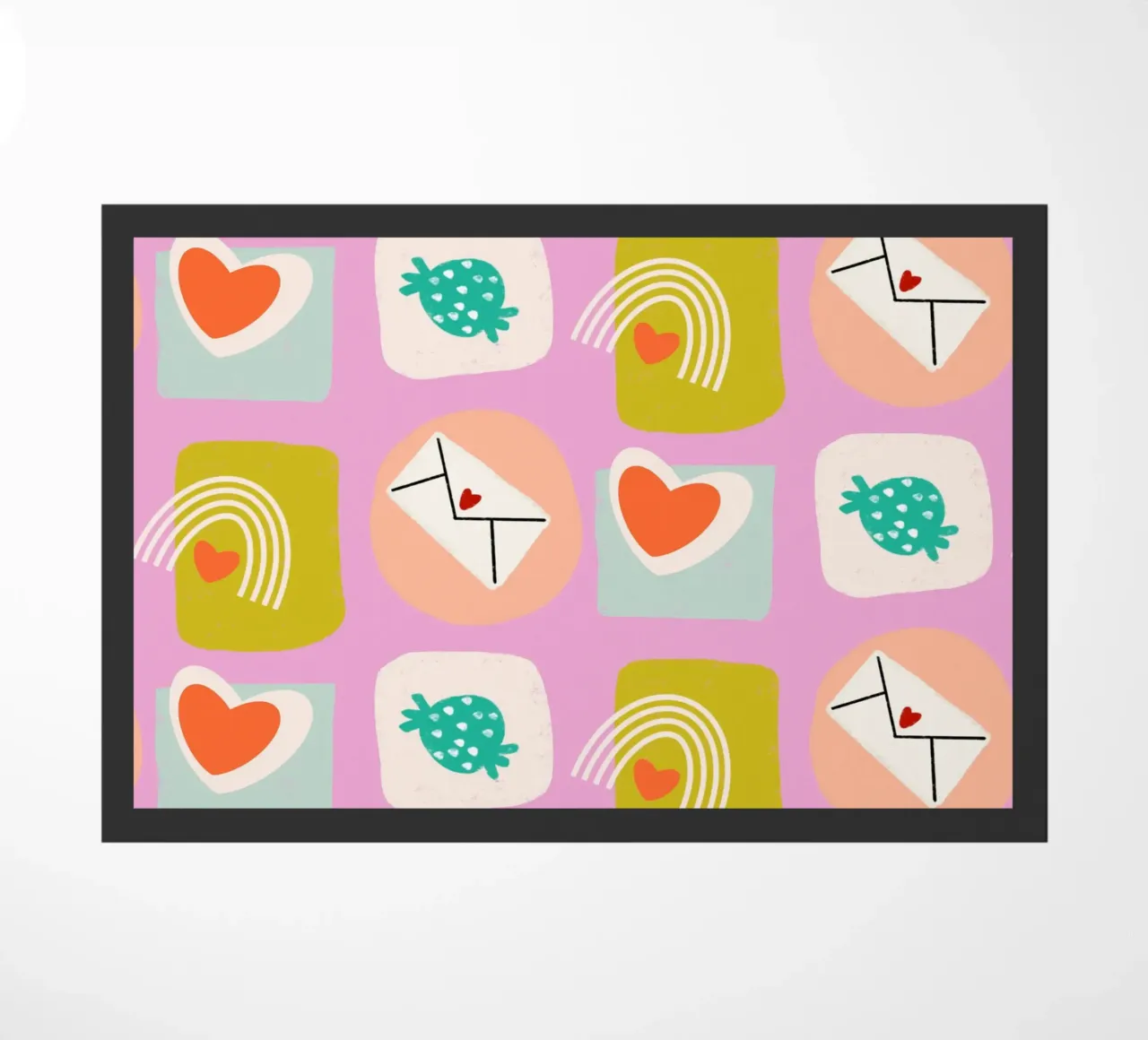 Retro Love Squares Pink zerbino da susanacosta