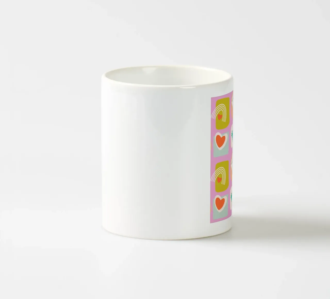 Retro Love Squares Pink tazza in ceramica da susanacosta