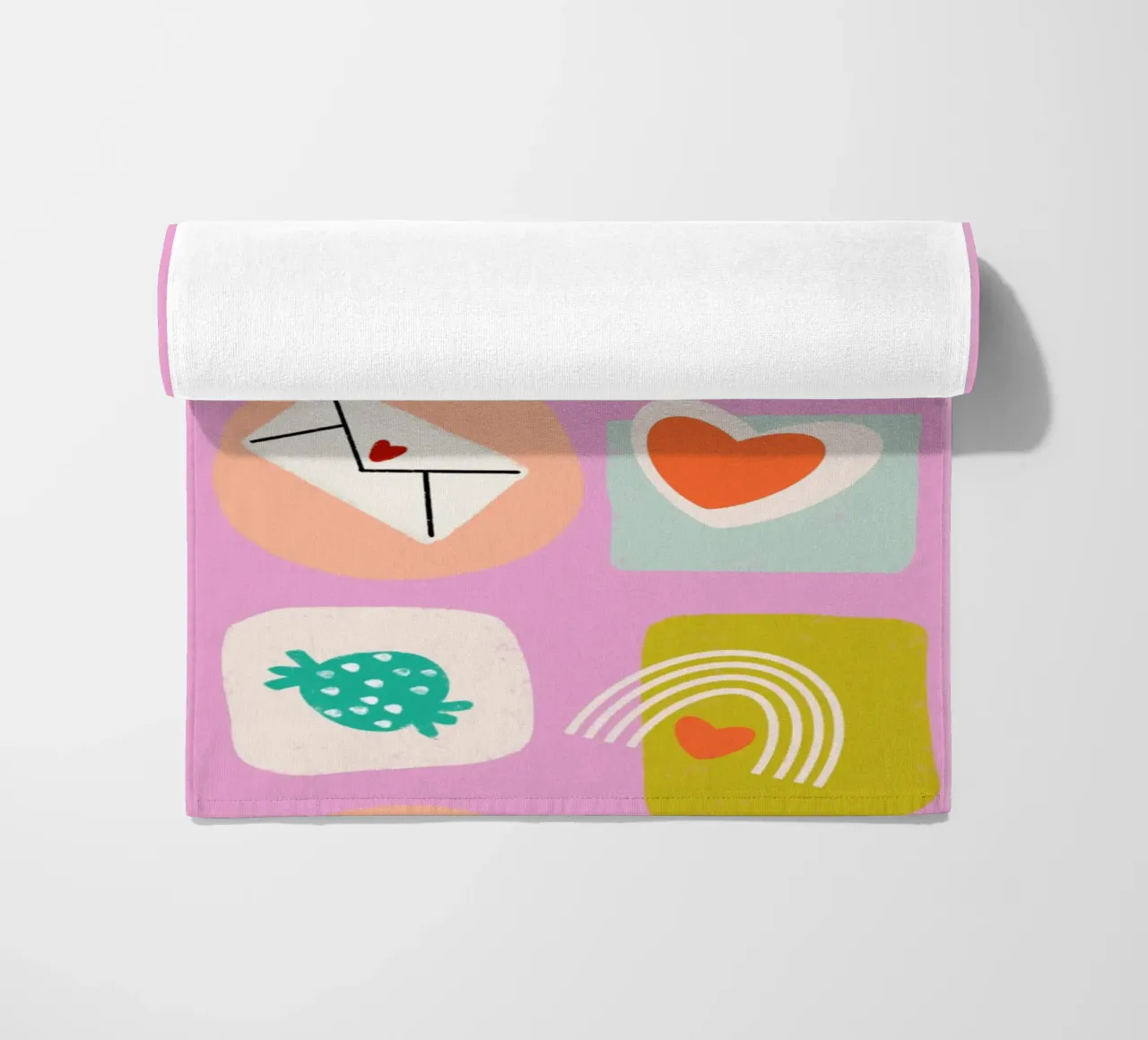 Retro Love Squares Pink telo mare da susanacosta
