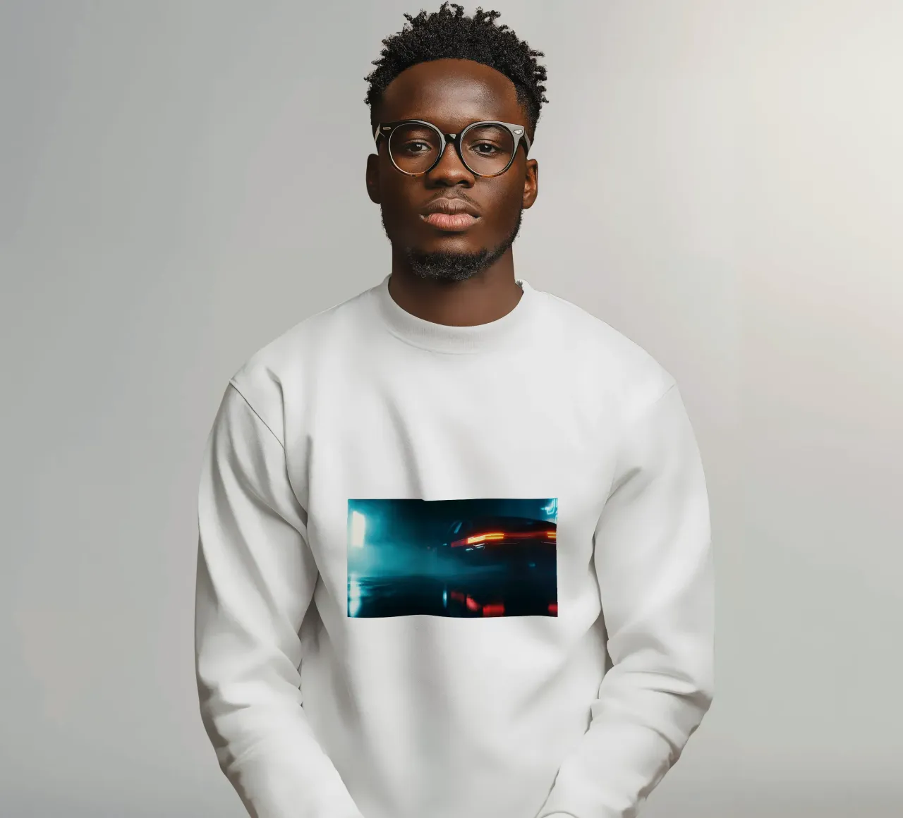 Un'auto retrò fugge di notte felpa da Le Flou