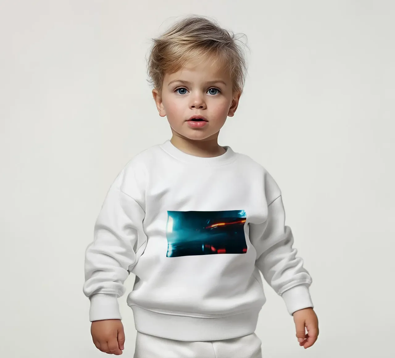 Un'auto retrò fugge di notte felpa neonato da Le Flou