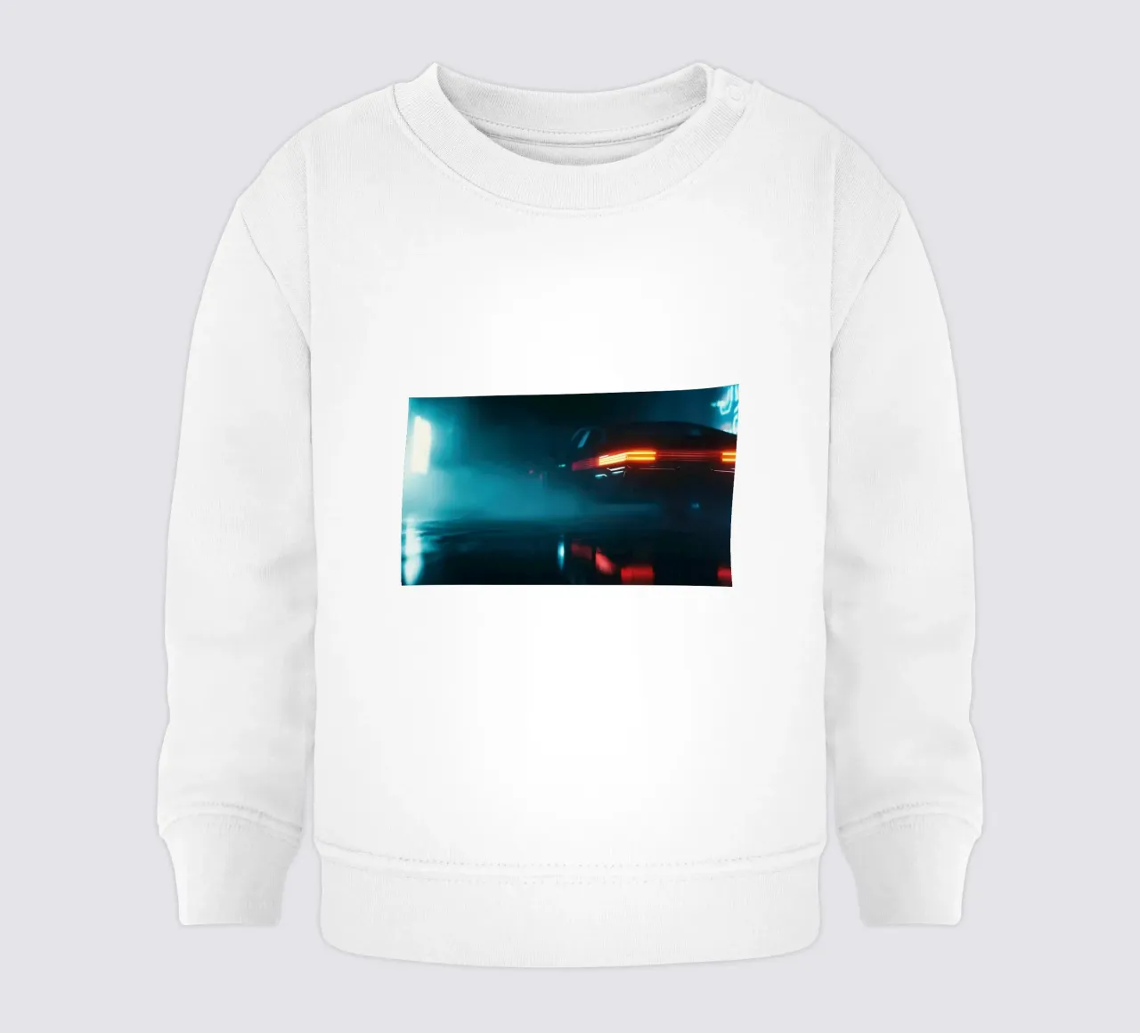 A retro car escapes by night baby sweatshirt by Le Flou
