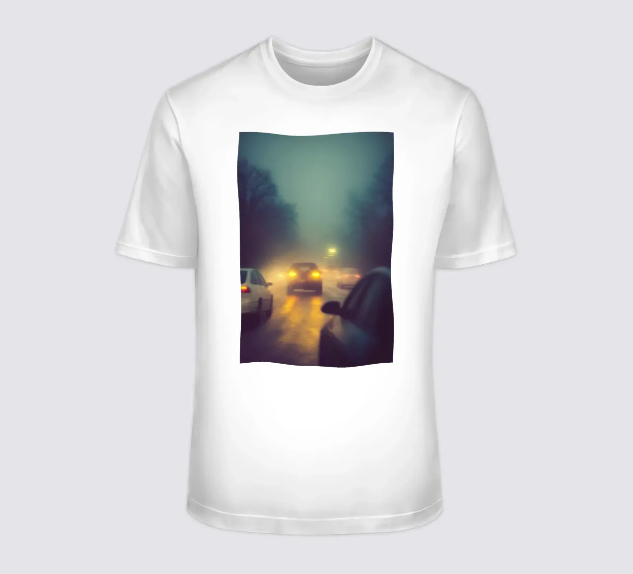 Atmosfera nebbiosa sulla strada t-shirt da Le Flou