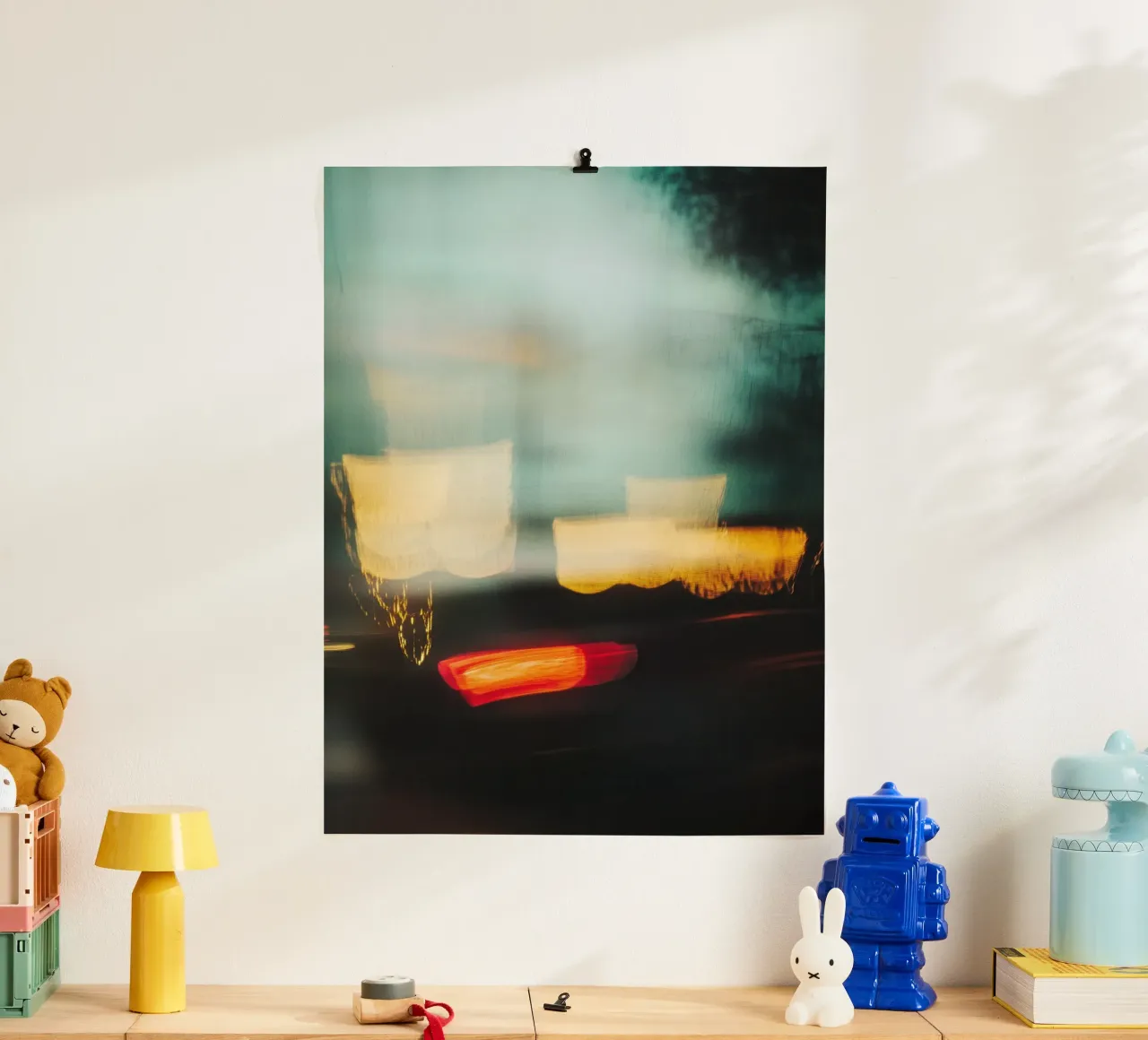 Le luci fugaci di una strada trafficata poster da Le Flou