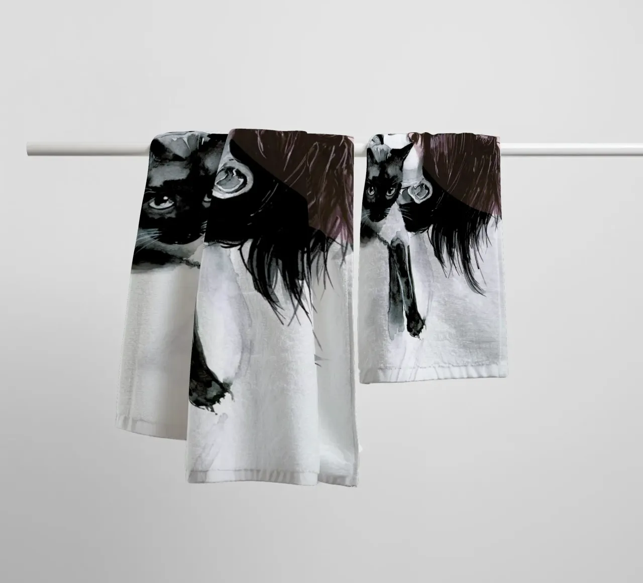 Cat Lady towel by Mathilde Olsen