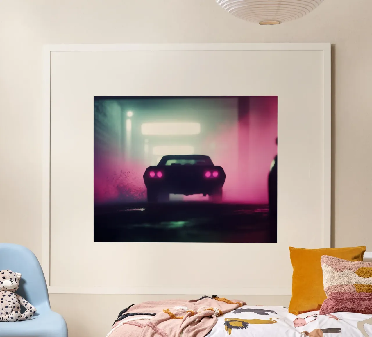 Stedelijke vergankelijkheid en abstract licht poster met aluminium frame van Le Flou
