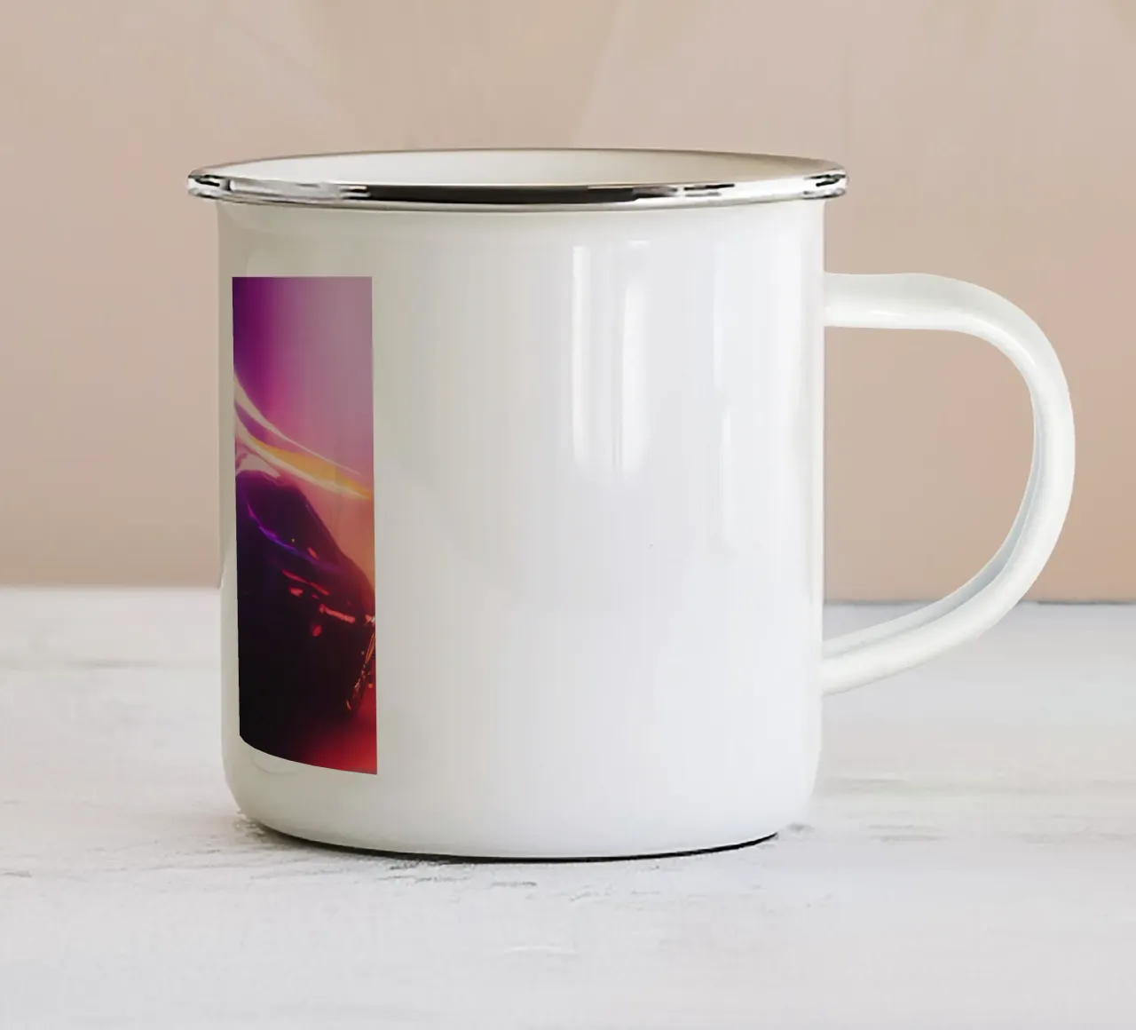 L'energia elettrizzante di una notte futuristica tazza in smalto da Le Flou