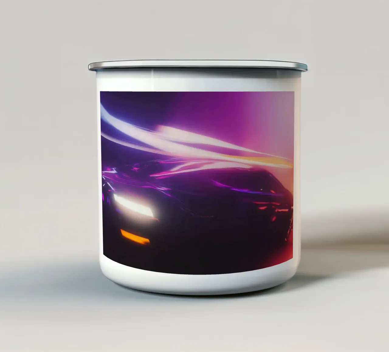 L'energia elettrizzante di una notte futuristica tazza in smalto da Le Flou