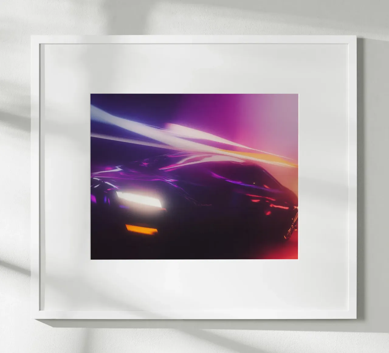 L'energia elettrizzante di una notte futuristica poster con telaio in plastica da Le Flou