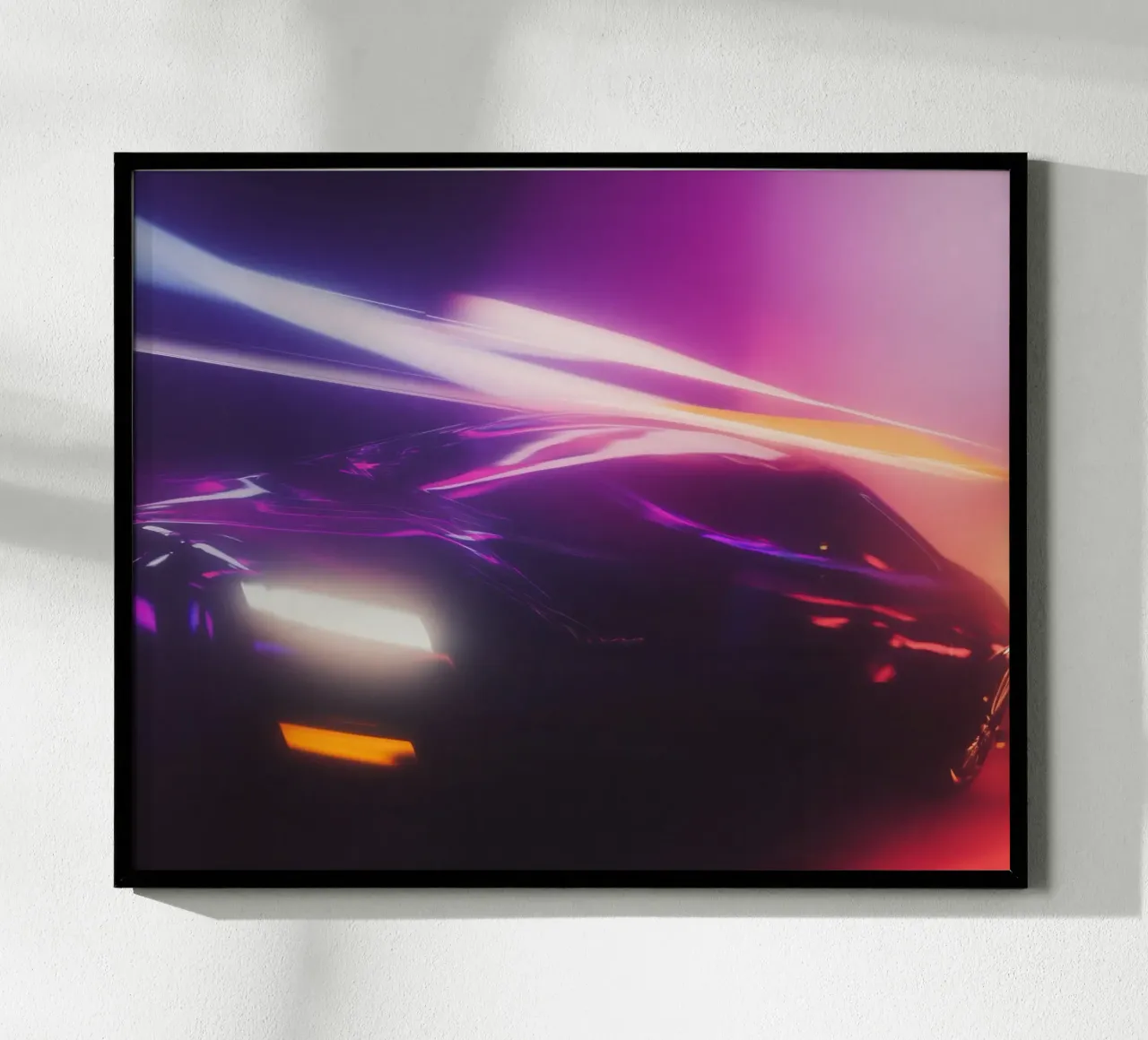 L'energia elettrizzante di una notte futuristica poster con telaio in plastica da Le Flou