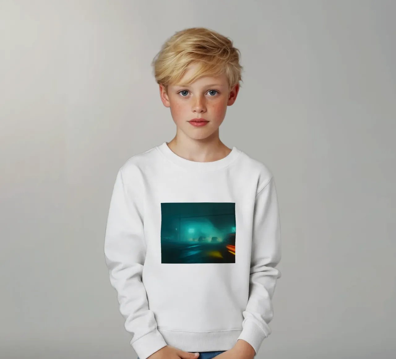 Elektrische mist: een mysterieuze nacht in de stad kinder sweatshirt van Le Flou