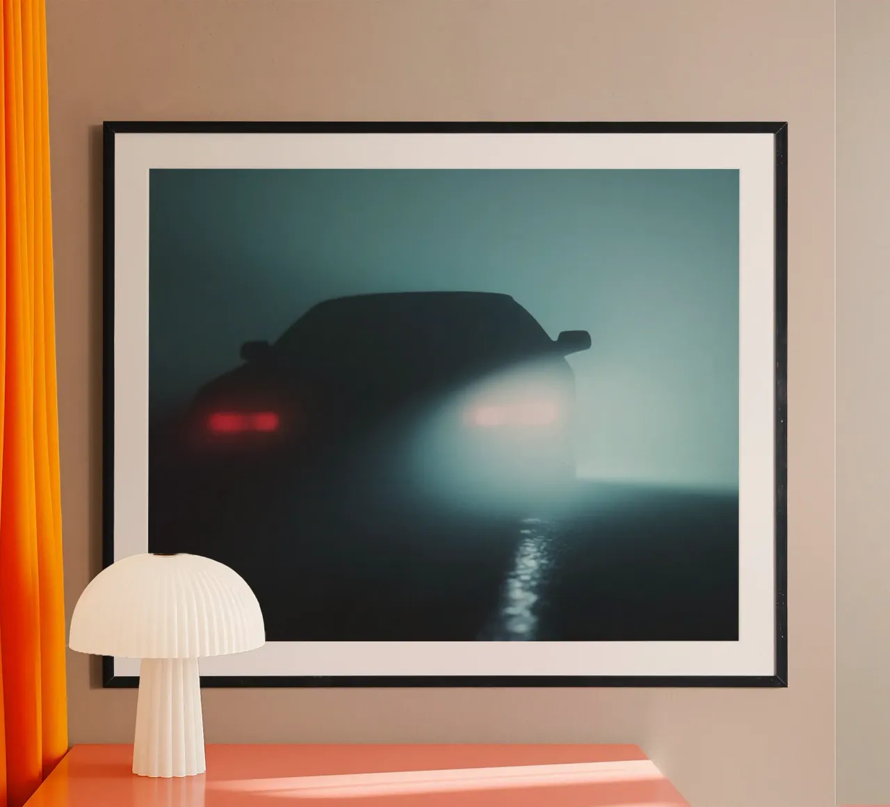 Silhouette bei Nacht : Der Charme eines Autos in der Nacht Hahnemühle von Le Flou