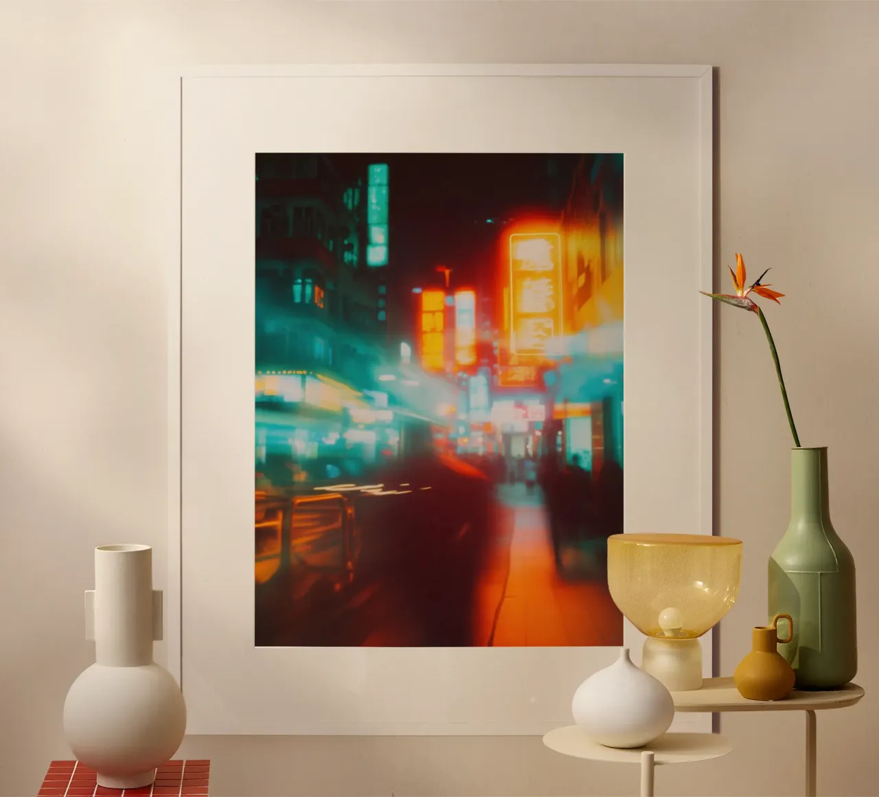 Nuits Électriques: effervescenza urbana poster con telaio in plastica da Le Flou