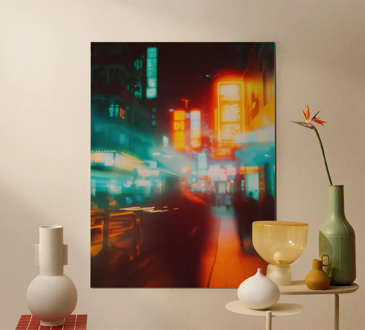 Nuits Électriques: effervescenza urbana poster con telaio in plastica da Le Flou