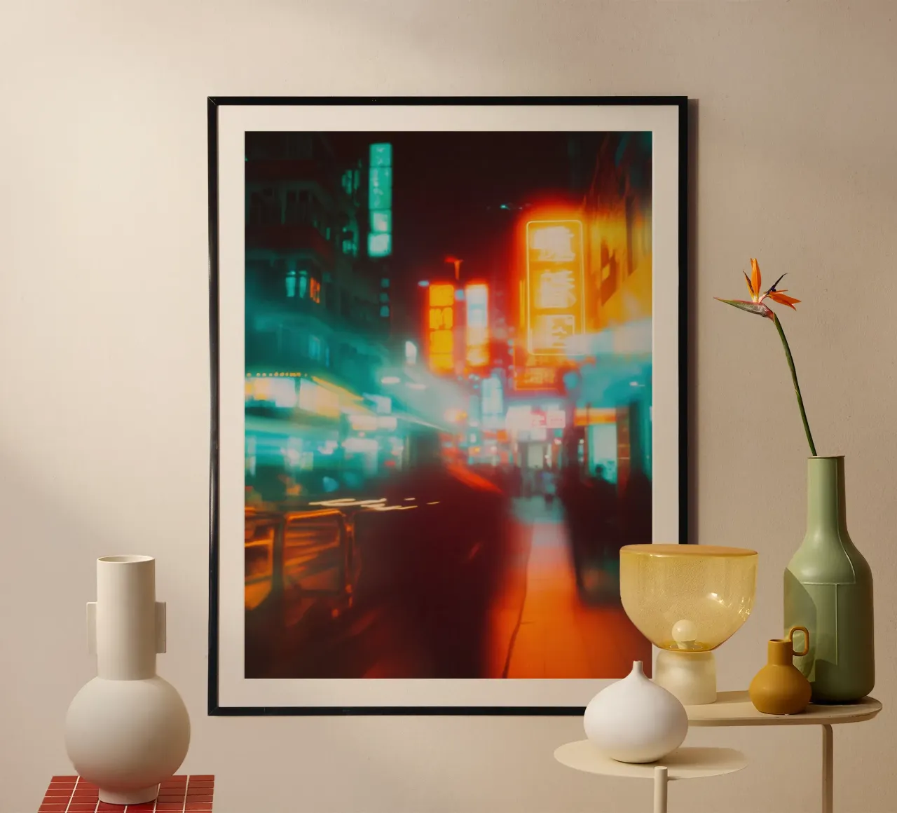 Nuits Électriques: effervescenza urbana poster con telaio in plastica da Le Flou